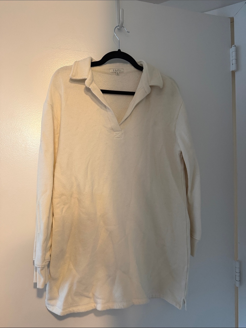 Z Supply Cream Mini Dress with Polo Collar